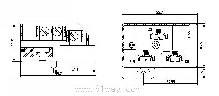 LXW12型微動(dòng)開(kāi)關(guān)外形尺寸