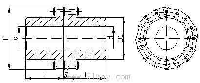 GL型滾子鏈聯(lián)軸器外形尺寸