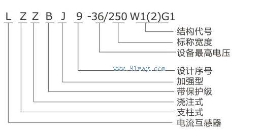 LZZBJ9-36/250W1-2系列電流互感器型號(hào)說(shuō)明