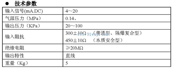 QZD-1100型電-氣轉(zhuǎn)換器技術參數(shù)