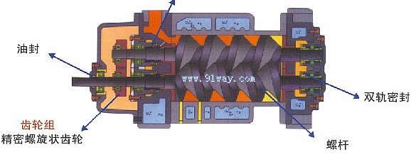HPS干式螺桿真空泵結(jié)構(gòu)圖