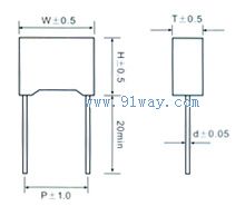 CIS抑制電磁干擾與電源網(wǎng)絡(luò)連接用電容器外形尺寸