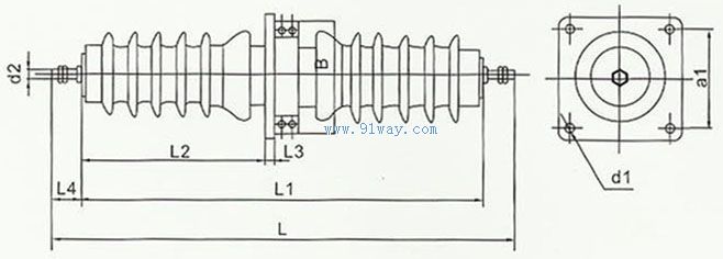 CWWB-35系列穿墻瓷套管安裝尺寸