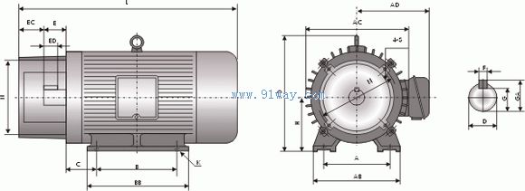 YTY系列油泵電動(dòng)機(jī)安裝尺寸