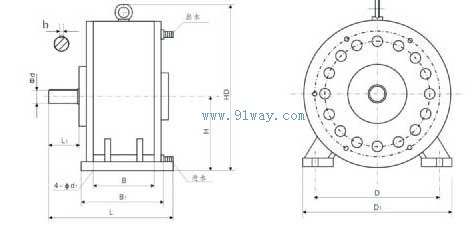 WL直接水冷型盤式電渦流制動(dòng)器外形尺寸