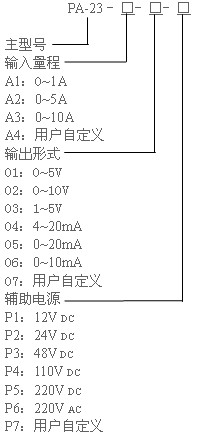 PA-23三相電流變送器選型說(shuō)明