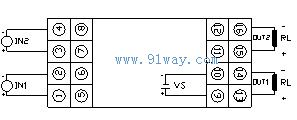 G-211兩入兩出信號隔離器接線圖