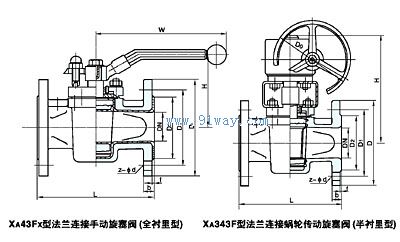 X43F46-150LB旋塞閥結(jié)構(gòu)圖