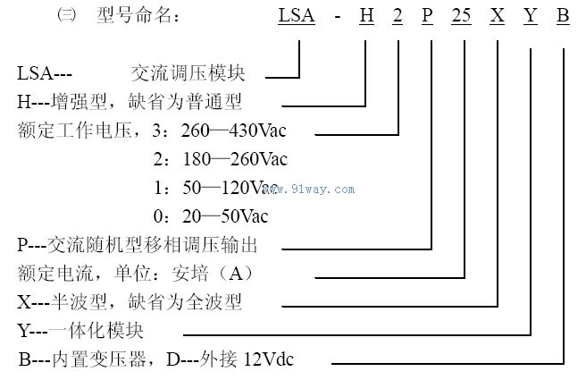 LSA單相交流一體化移相調(diào)壓模塊選型說(shuō)明