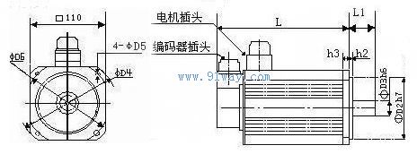 110L-M20/30NS系列交流伺服電機(jī)安裝尺寸