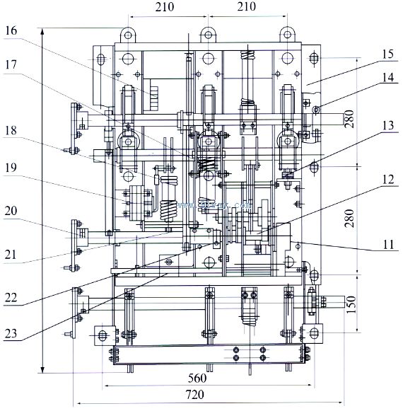 FZN16A-12系列真空負(fù)荷開(kāi)關(guān)安裝尺寸