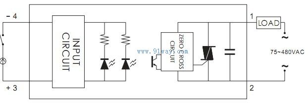 SSR-LA-H系列固態(tài)繼電器接線圖