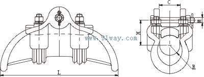 CS-51,CS-57型變電站用懸垂線夾安裝尺寸