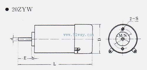 ZY,ZYW系列永磁直流電動(dòng)機(jī)外形圖