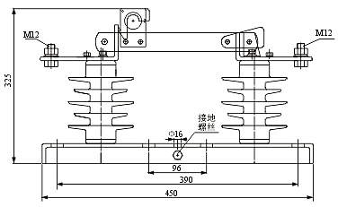 HGW9-10kV系列隔離開(kāi)關(guān)安裝尺寸圖