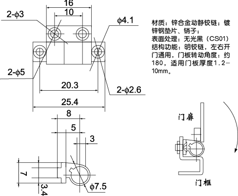 CL220鉸鏈外形尺寸