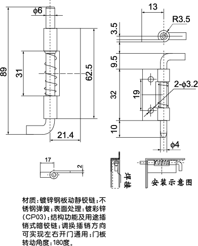 CL225鉸鏈外形尺寸