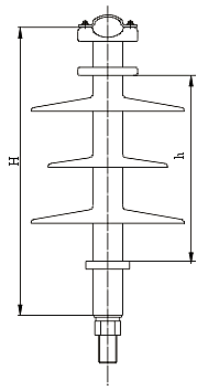 FPQW-10T針式復(fù)合絕緣子外形尺寸