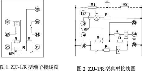 ZJJ-1/R型絕緣監(jiān)視繼電器接線圖