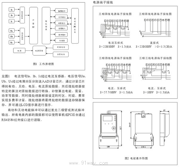 DSSD858型三相電子式多功能電能表接線圖