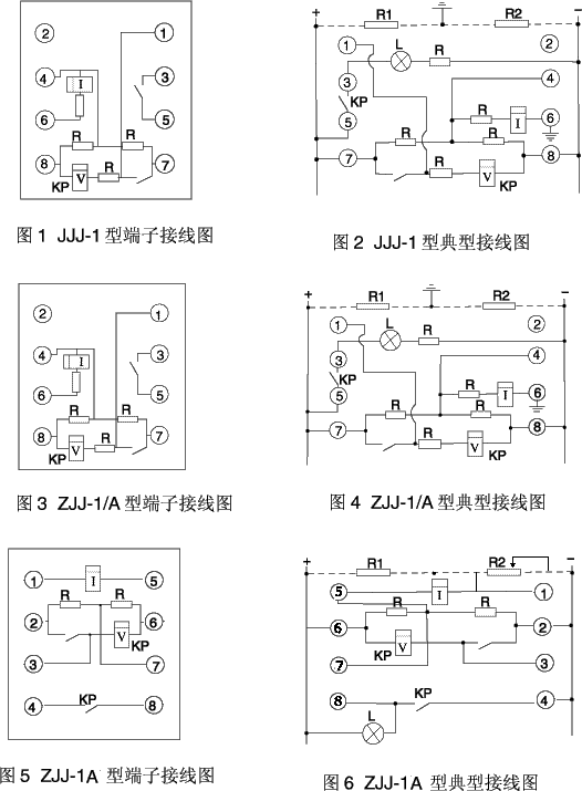 ZJJ-1A、ZJJ-1/A、JJJ-1絕緣監(jiān)視繼電器接線圖