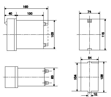 DZ-500Q型過(guò)載繼電器安裝尺寸