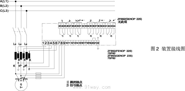 ZFB92.93(GENOP)發(fā)電機過流逆功率保護(hù)裝置接線圖