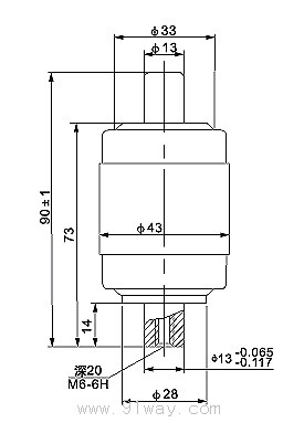 ZKTJ-200/1140型陶瓷真空開關(guān)管外形尺寸