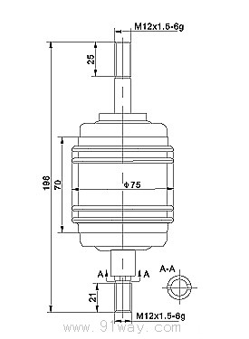 ZKTJ-160/6KV(Ⅱ)型陶瓷真空開關(guān)管外形尺寸