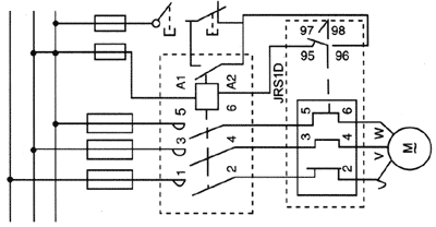 JRS1D系列熱過載繼電器動(dòng)作特性1接線圖
