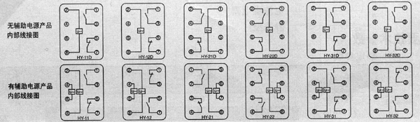 HY-10.20.30系列交直流靜態(tài)電壓繼電器接線圖