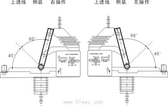 GNF38-12/630A型戶內(nèi)環(huán)網(wǎng)柜隔離開(kāi)關(guān)安裝示意圖