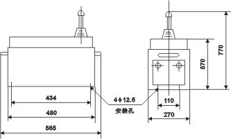 QT18系列起重機(jī)控制臺(tái)外形尺寸2