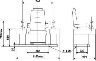QT18系列起重機(jī)控制臺(tái)外形尺寸3