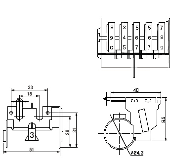 DCZ-101計(jì)度器安裝尺寸