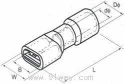 FDFD型全絕緣套母插端子外形尺寸