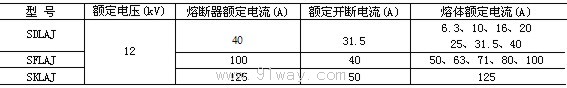 FZN21-12系列戶內交流高壓真空負荷開關技術參數(shù)表4