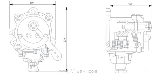 BAX-4.5/127L(GX-1)礦用隔爆型信號(hào)開關(guān)外形尺寸