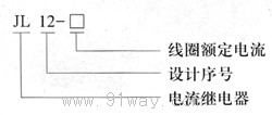 JL12系列過電流延時(shí)繼電器型號說明