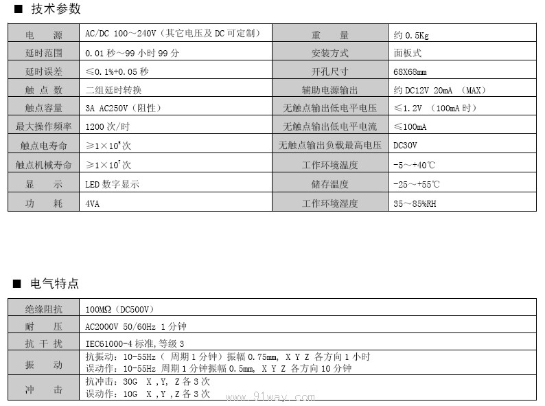 JSS25智能型時(shí)間繼電器技術(shù)參數(shù)