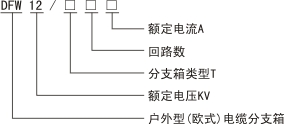 DFW系列T型連接電纜分支箱型號(hào)說明