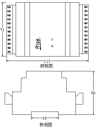 PK6013三相智能電量變送器外形尺寸