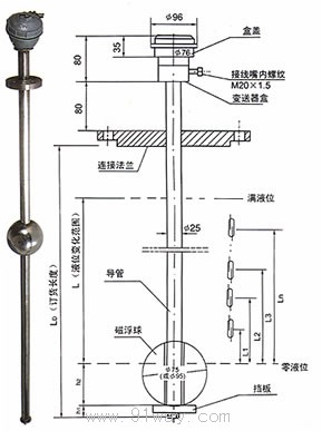 UFK系列磁浮球多點(diǎn)液位控制器安裝示意圖